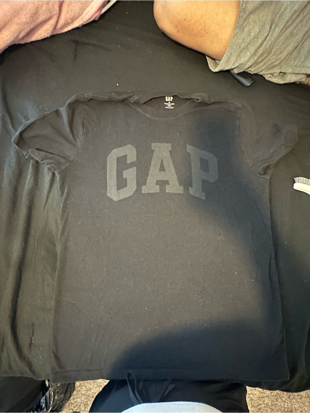 GAP Black Tonal Logo Short Sleeve Tee